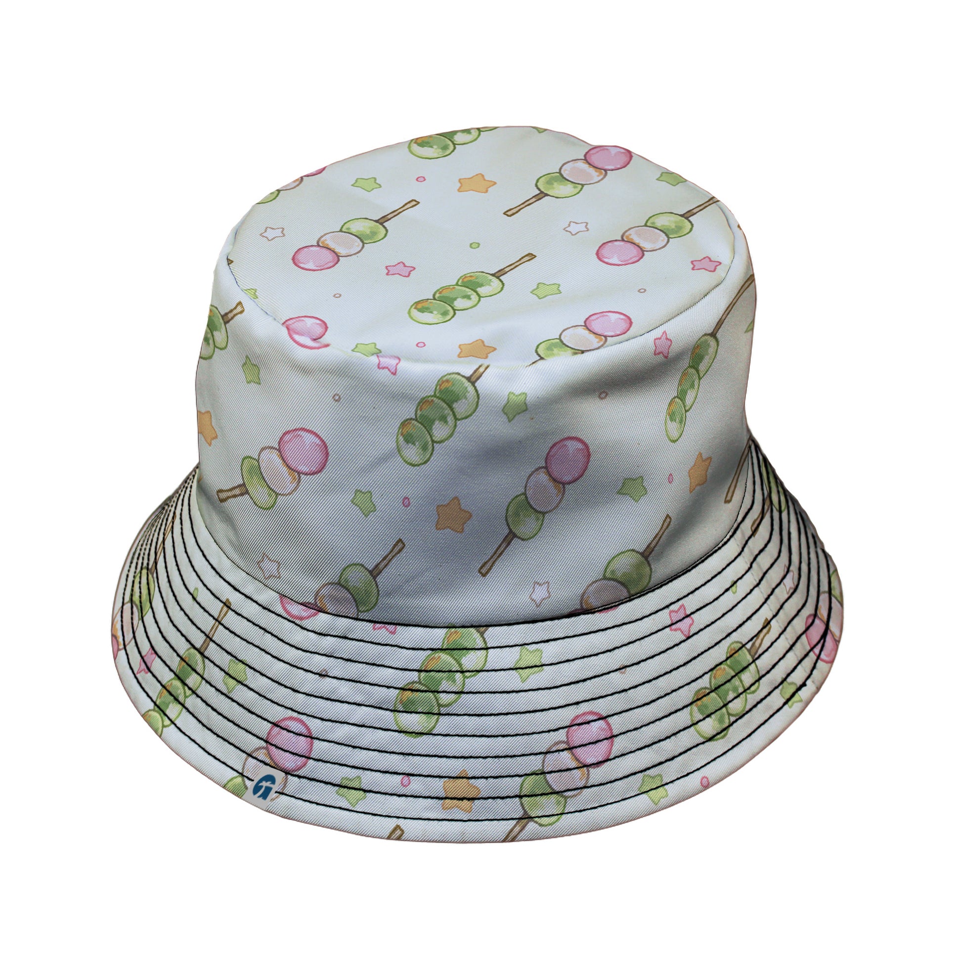 Dangos Matcha Green Bucket Hat Black Stitching