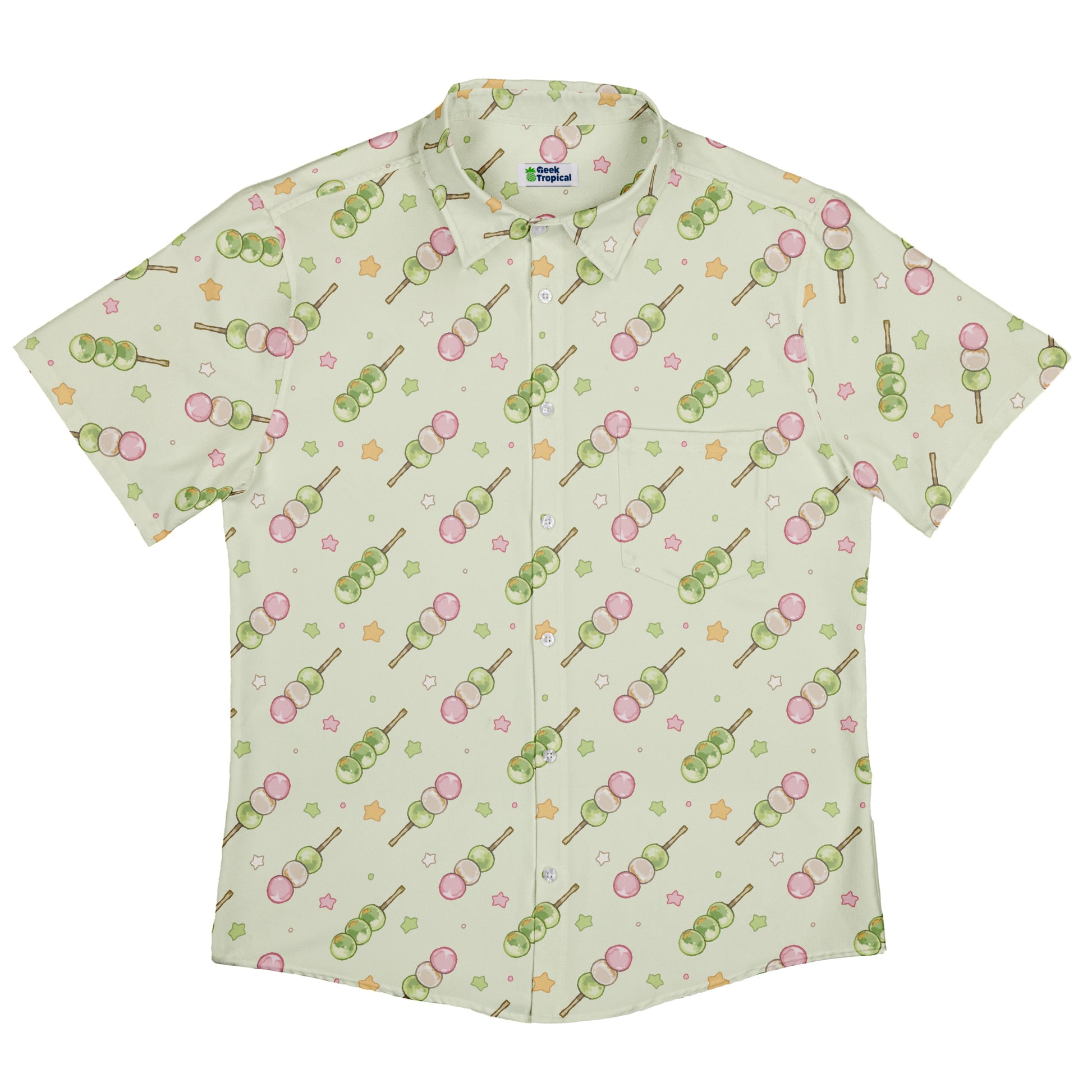 Dangos Matcha Green Button Up Shirt Flat Front