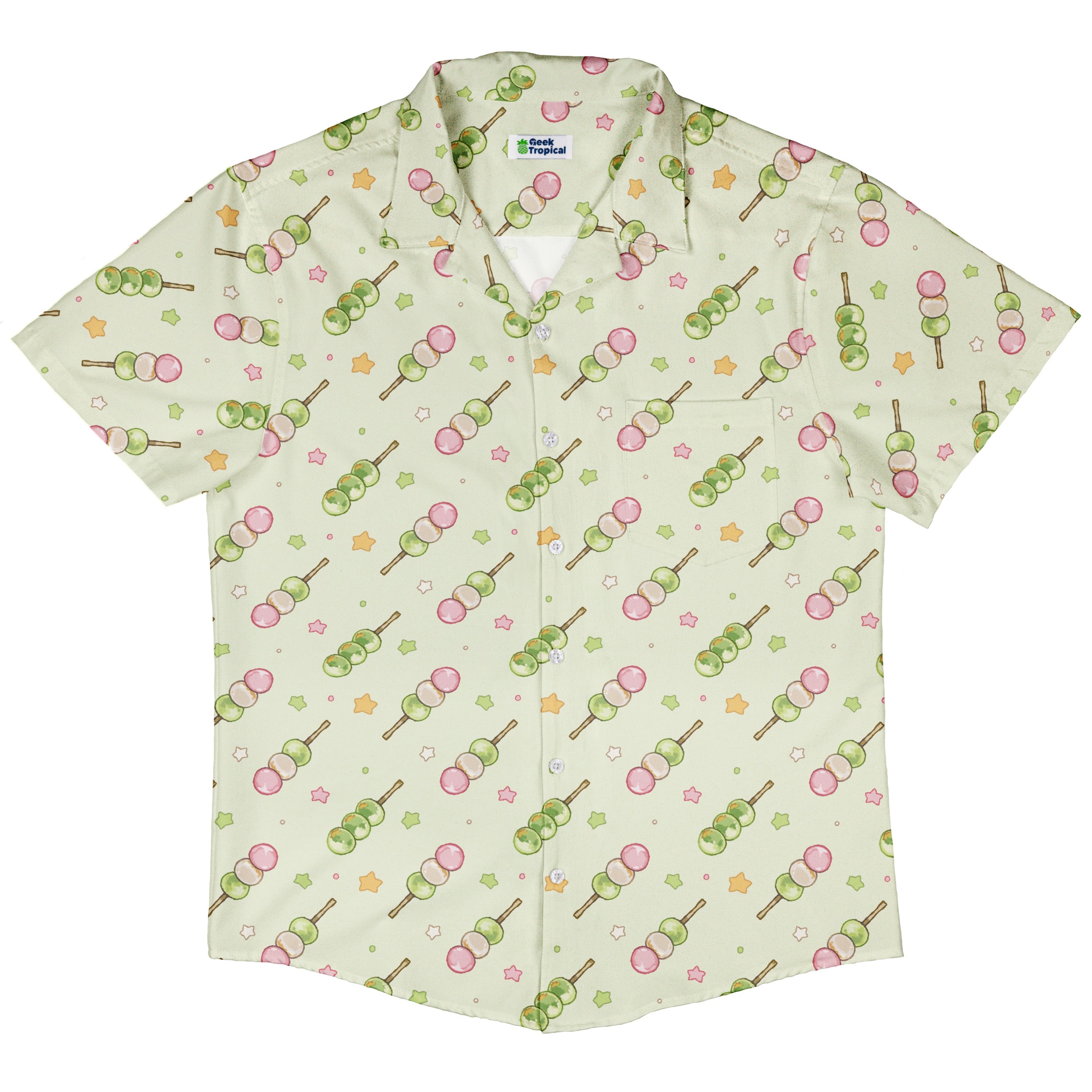 Dangos Matcha Green Button Up Shirt Hawaiian Front
