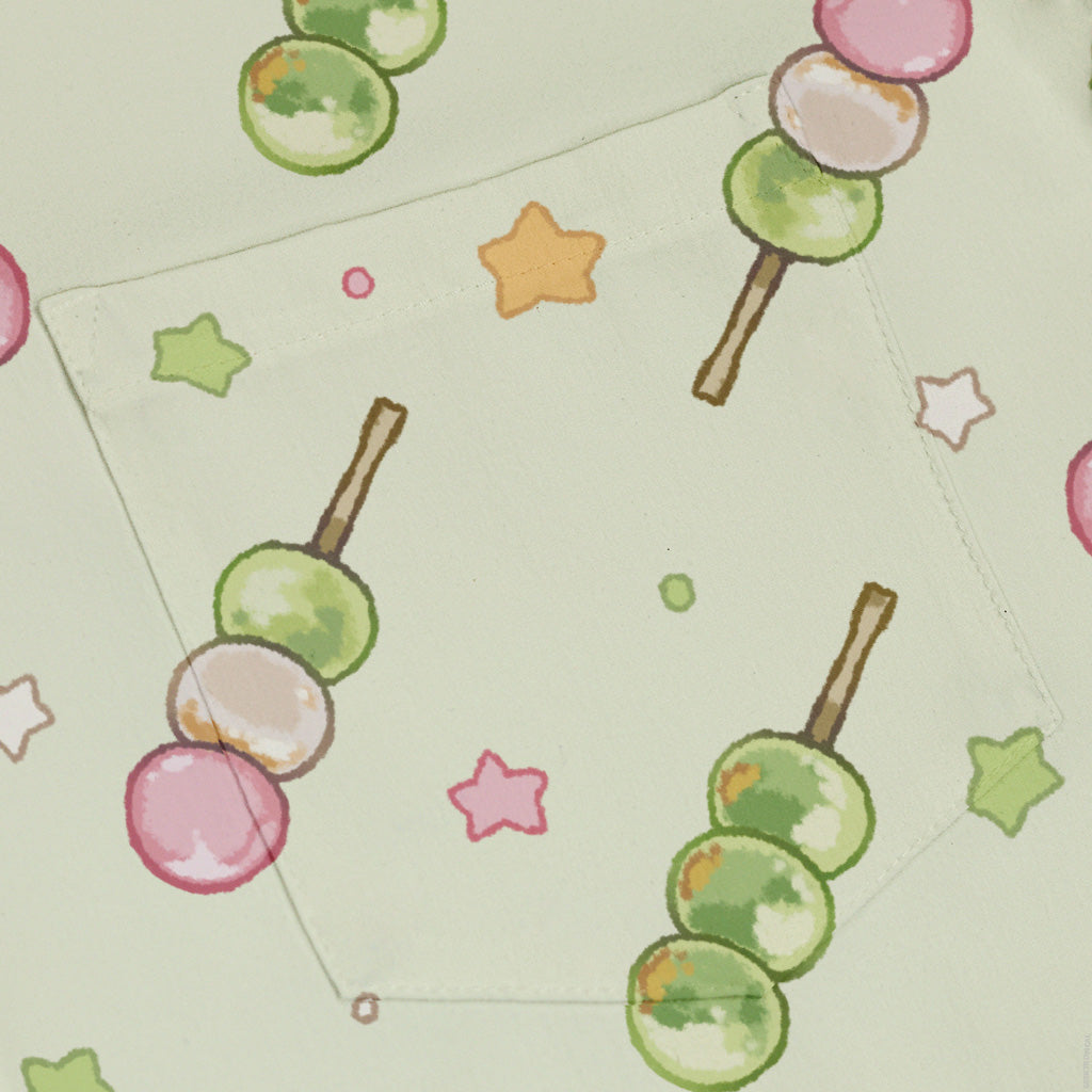 Dangos Matcha Green Button Up Shirt Pocket