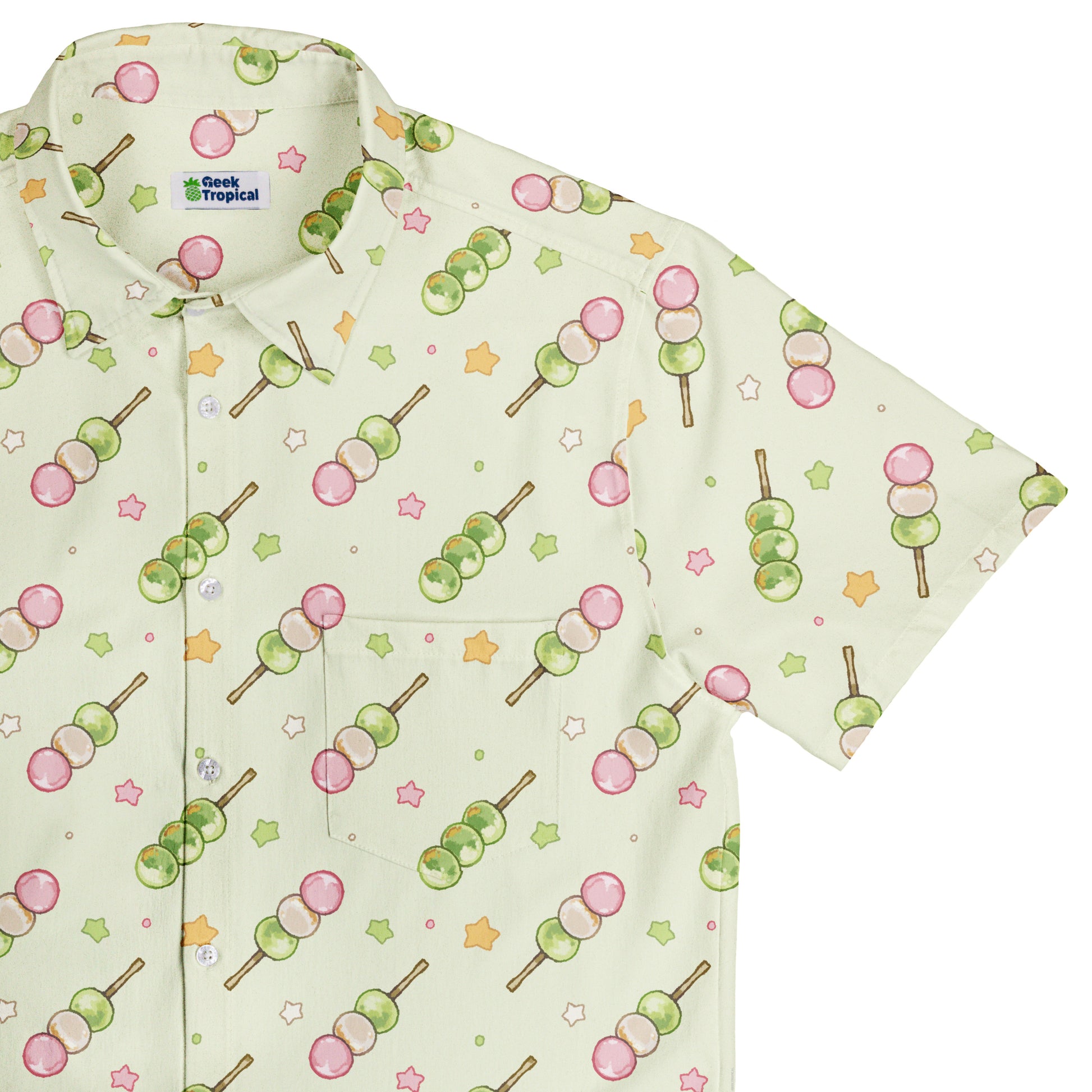 Dangos Matcha Green Button Up Shirt Top Corner