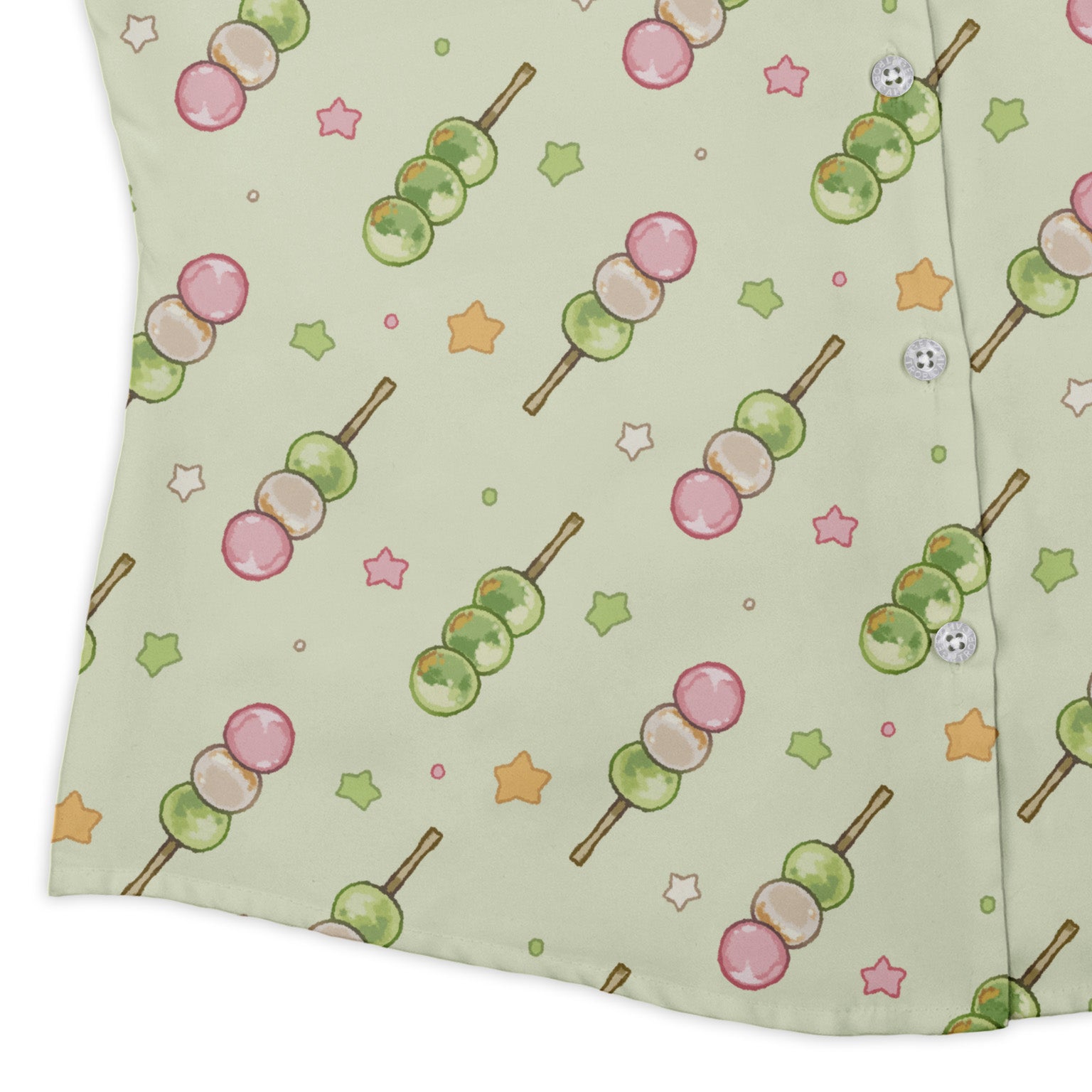 Dangos Matcha Green Curvy Button Up Shirt womens corner