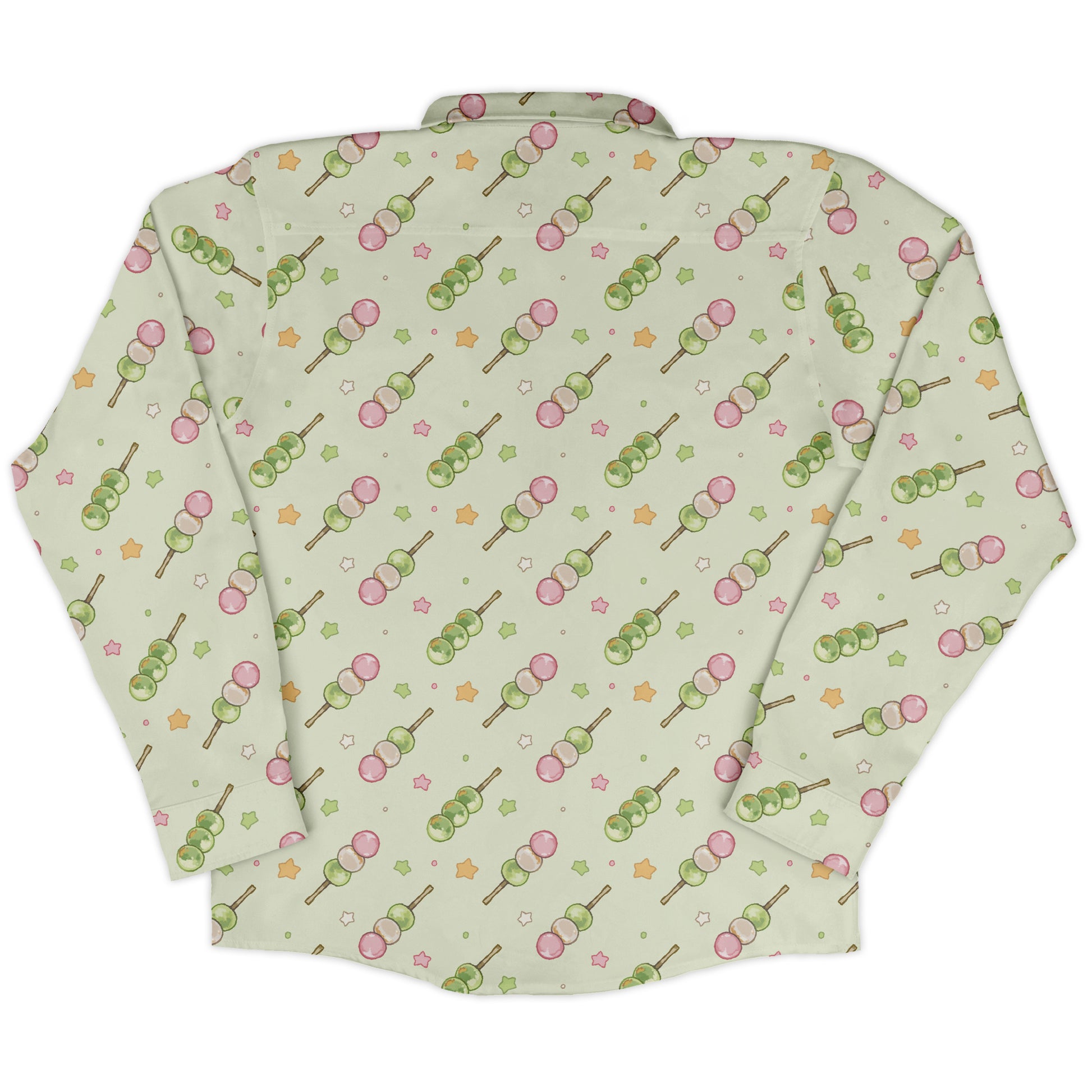Dangos Matcha Green Long Sleeve Button Up Shirt back