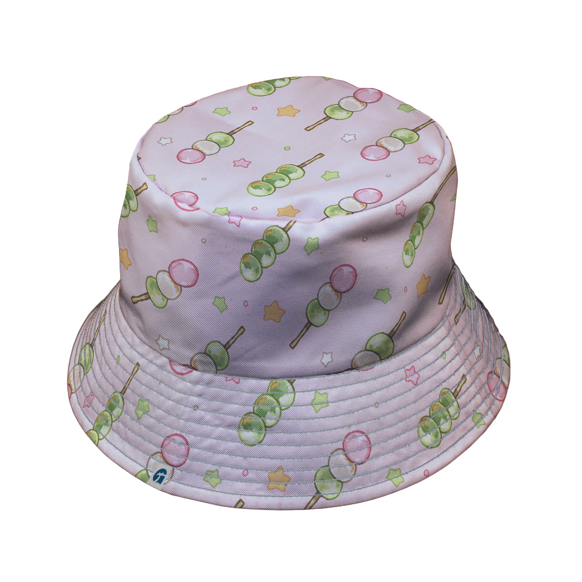 Dangos Strawberry Pink Bucket Hat Gray Stitching