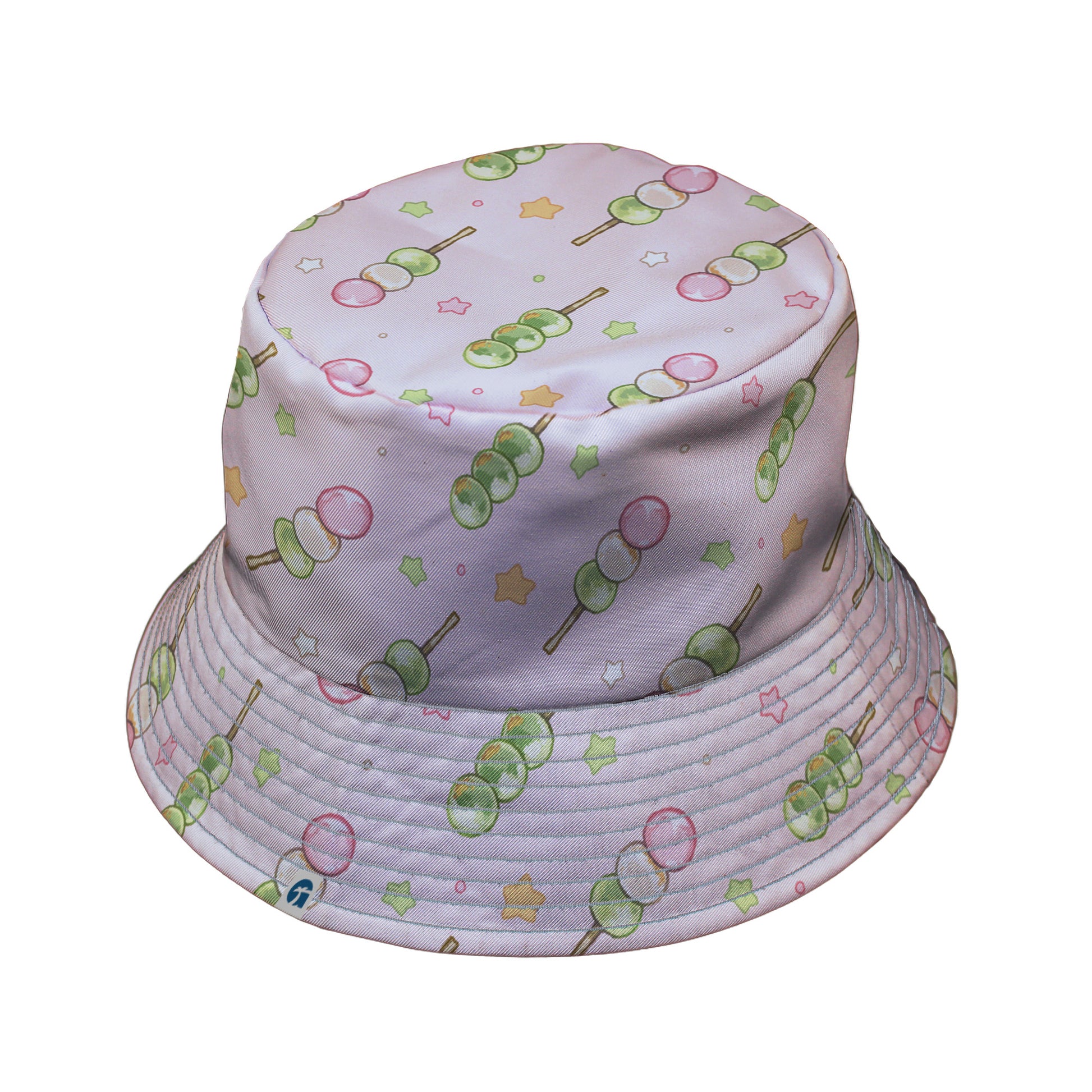 Dangos Strawberry Pink Bucket Hat Gray Stitching