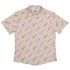 Dangos Strawberry Pink Button Up Shirt Flat Front