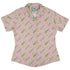 Dangos Strawberry Pink Curvy Button Up Shirt womens front