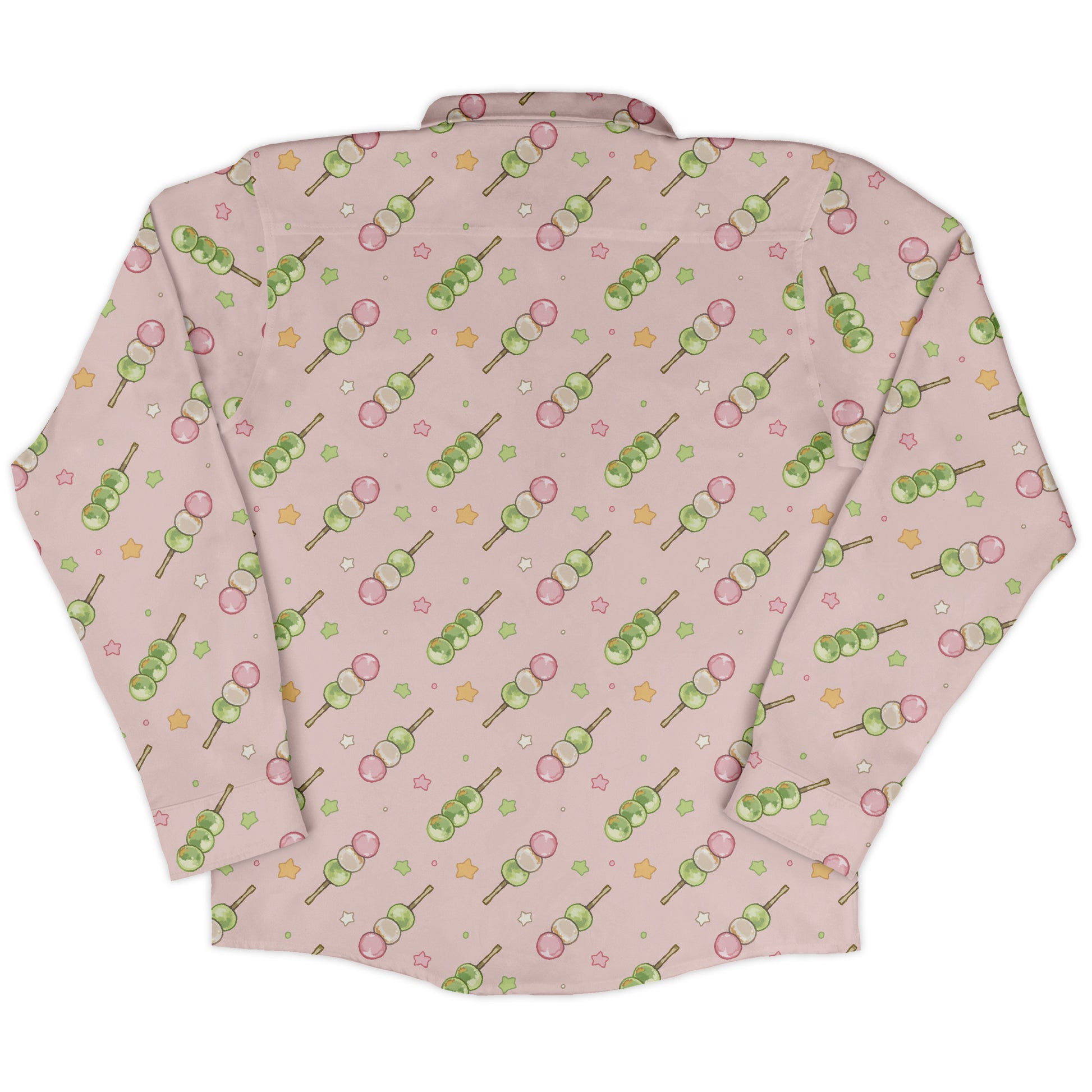 Dangos Strawberry Pink Long Sleeve Button Up Shirt back
