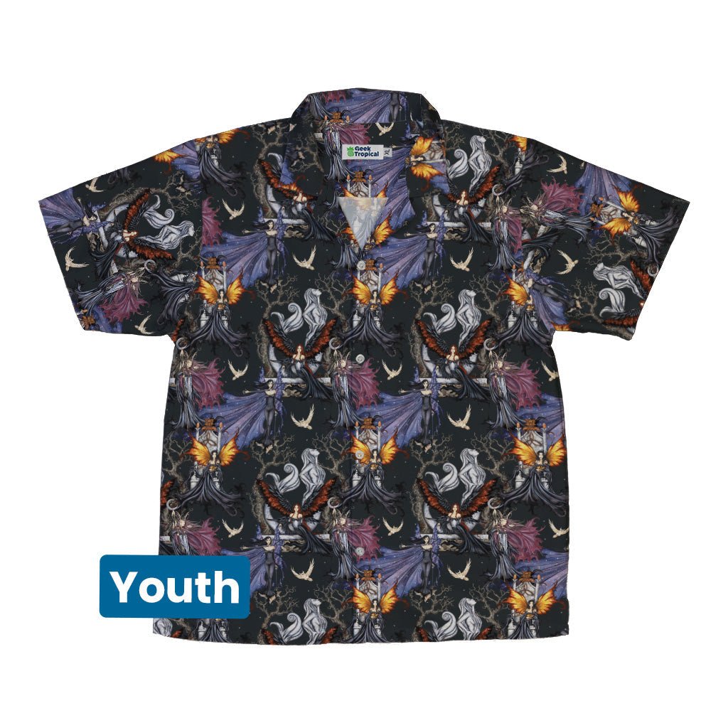 Dark Elves Gathering Youth Hawaiian Shirt Geek Nerd Fantasy Prints halloween q4