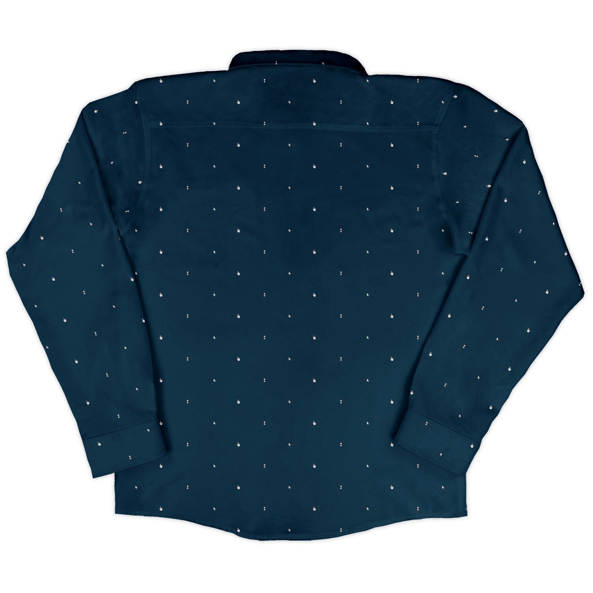 Dark Mouse Long Sleeve Button Up Shirt Geek Nerd adult sizing computer print Design by Claire Murphy