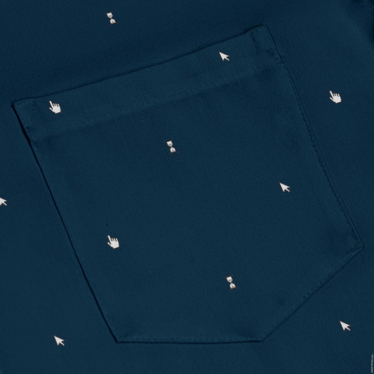Dark Mouse Long Sleeve Button Up Shirt Geek Nerd adult sizing computer print Design by Claire Murphy