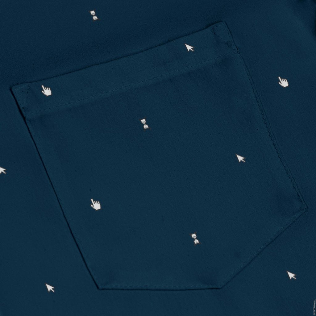 Dark Mouse Long Sleeve Button Up Shirt Geek Nerd adult sizing computer print Design by Claire Murphy