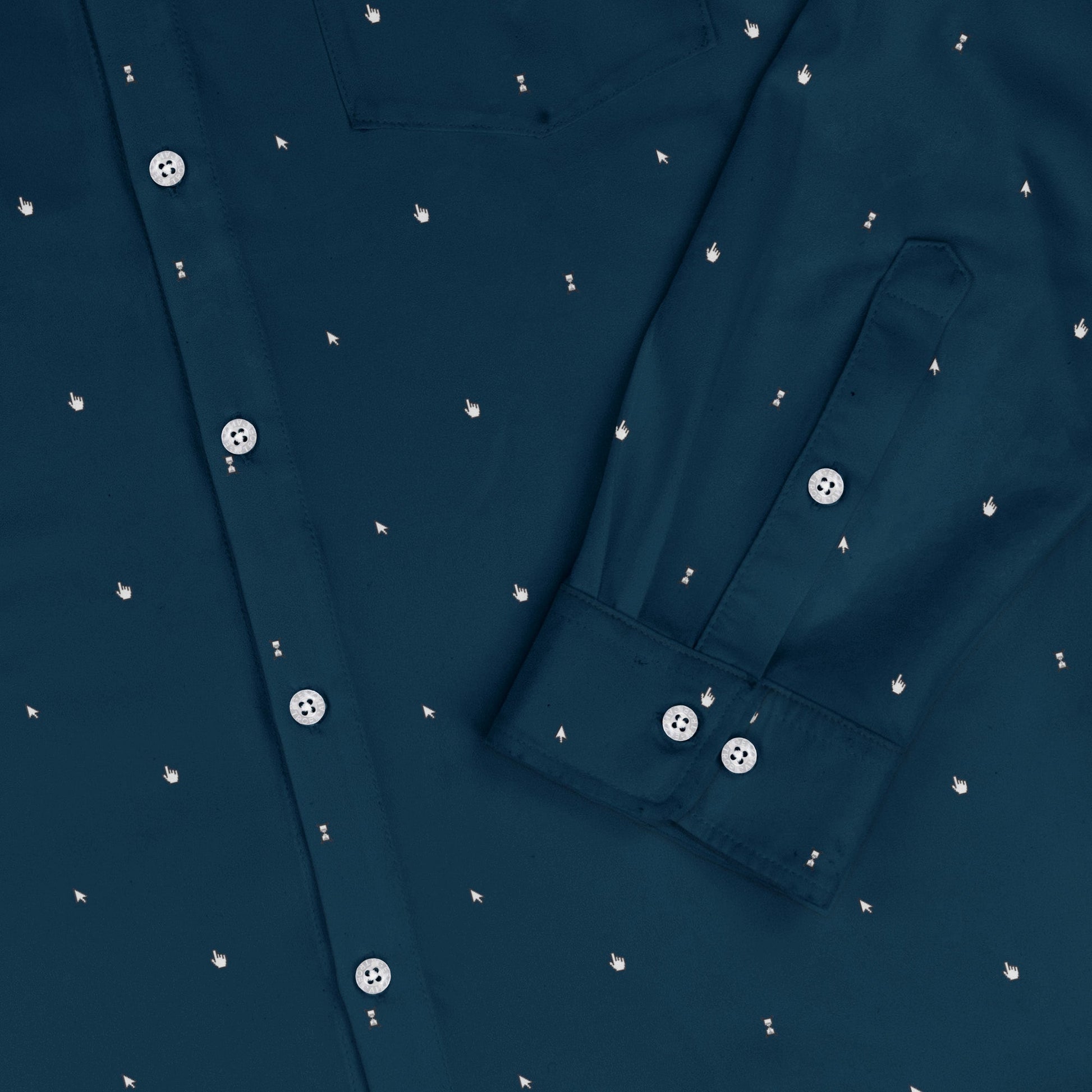 Dark Mouse Long Sleeve Button Up Shirt Geek Nerd adult sizing computer print Design by Claire Murphy