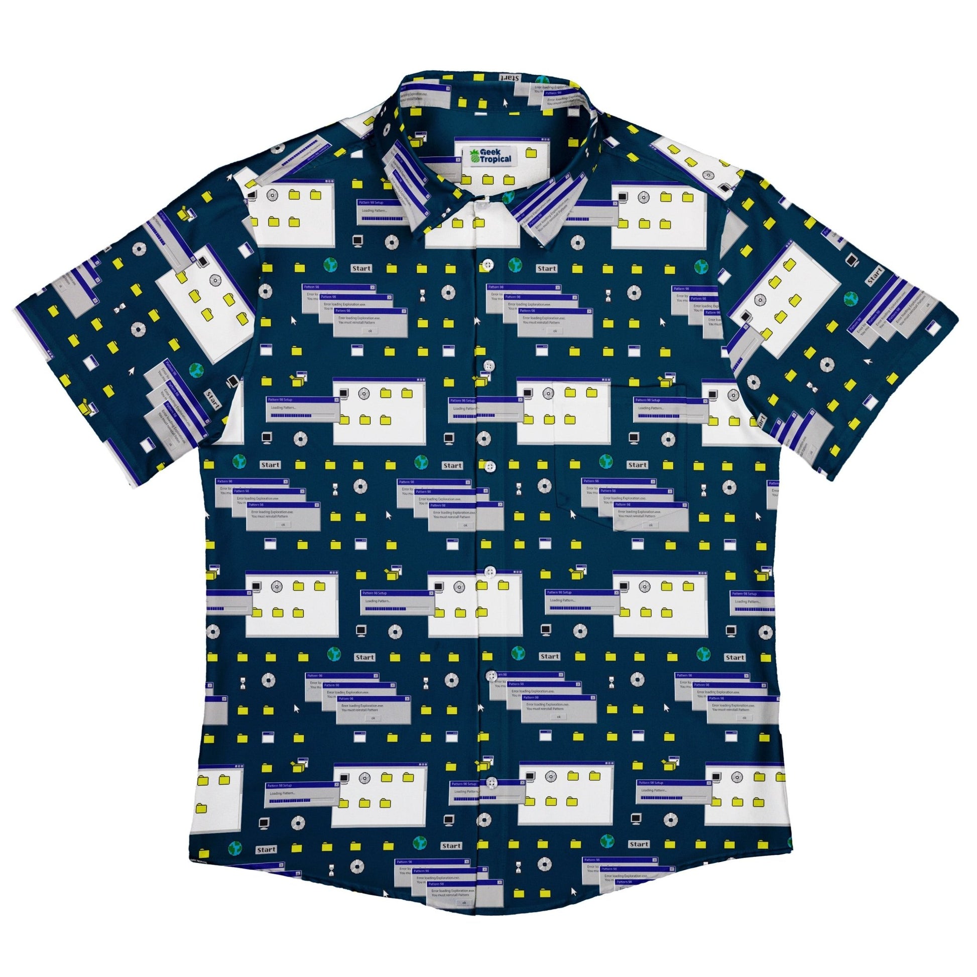 Dark Pattern98 Button Up Shirt - adult sizing - computer print - Design by Claire Murphy