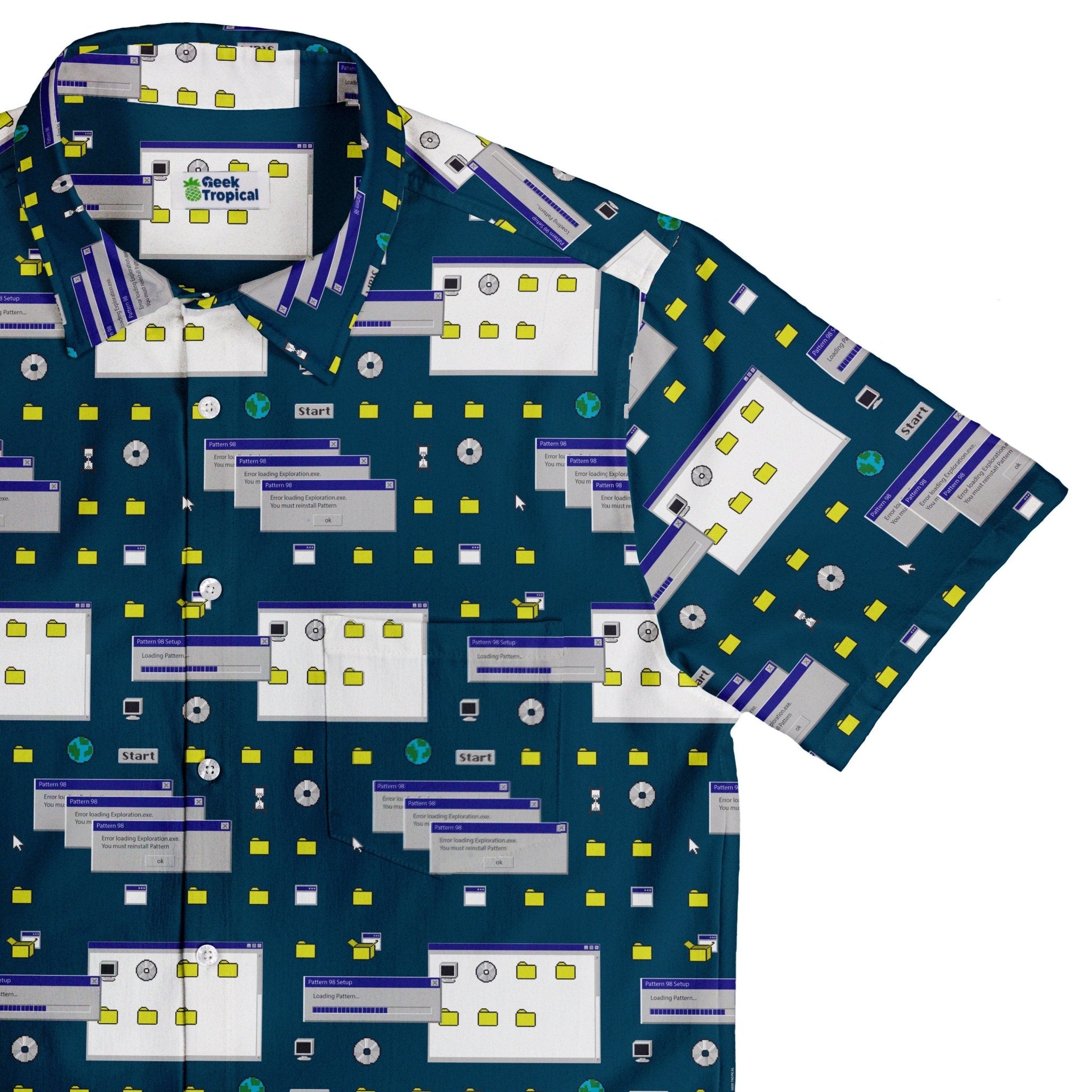 Dark Pattern98 Button Up Shirt - adult sizing - computer print - Design by Claire Murphy