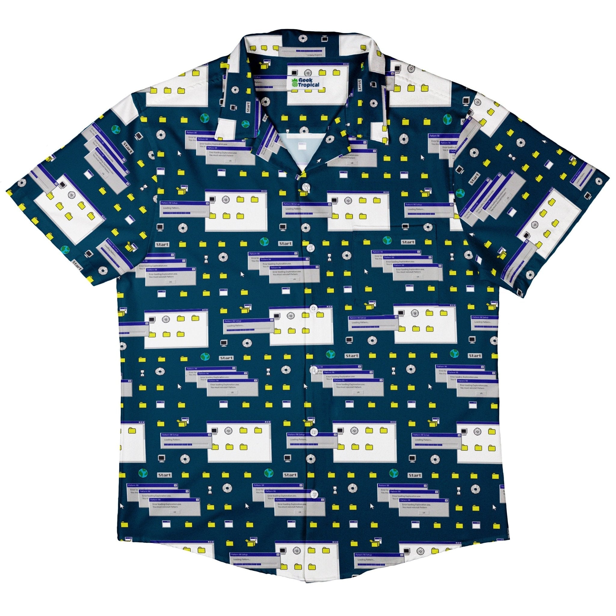 Dark Pattern98 Button Up Shirt - adult sizing - computer print - Design by Claire Murphy