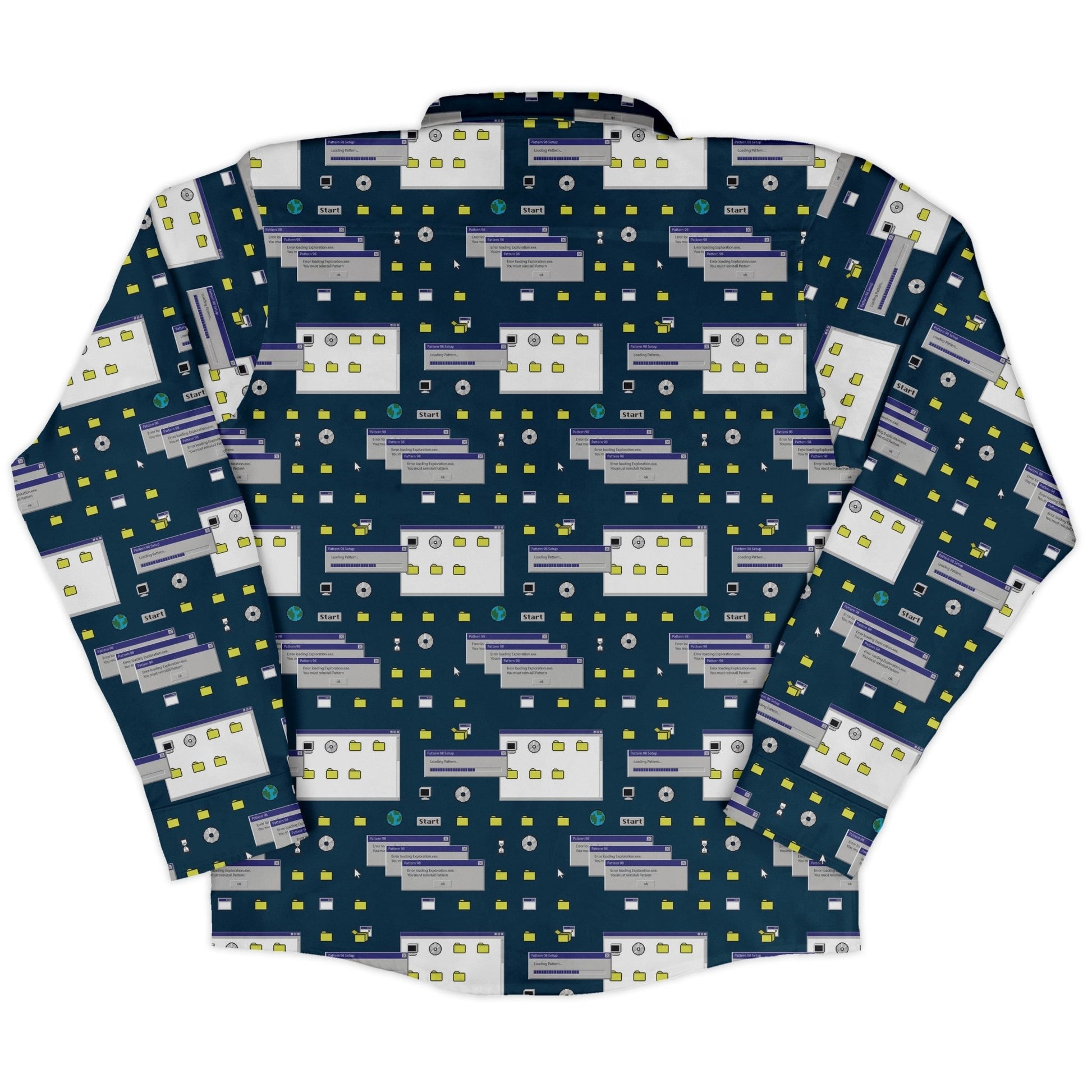 Dark Pattern98 Long Sleeve Button Up Shirt Geek Nerd adult sizing computer print Design by Claire Murphy