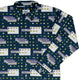 Dark Pattern98 Long Sleeve Button Up Shirt Geek Nerd adult sizing computer print Design by Claire Murphy