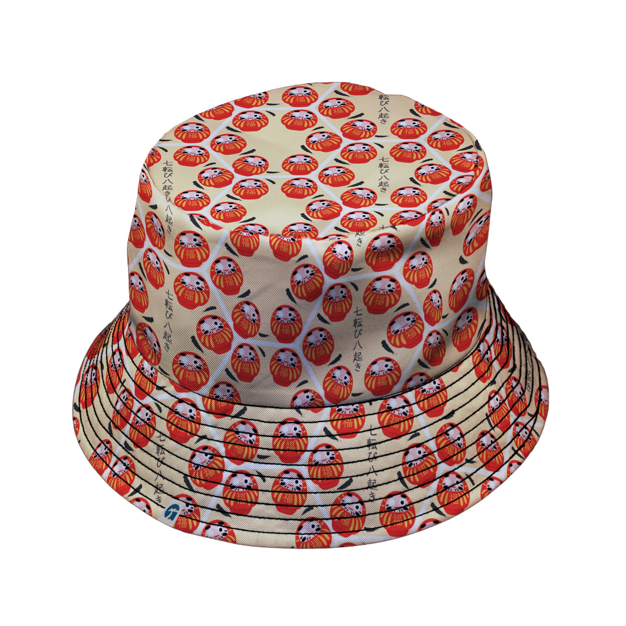Daruma Dash Bucket Hat Black Stitching