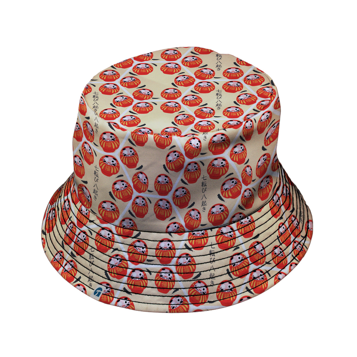 Daruma Dash Bucket Hat Black Stitching