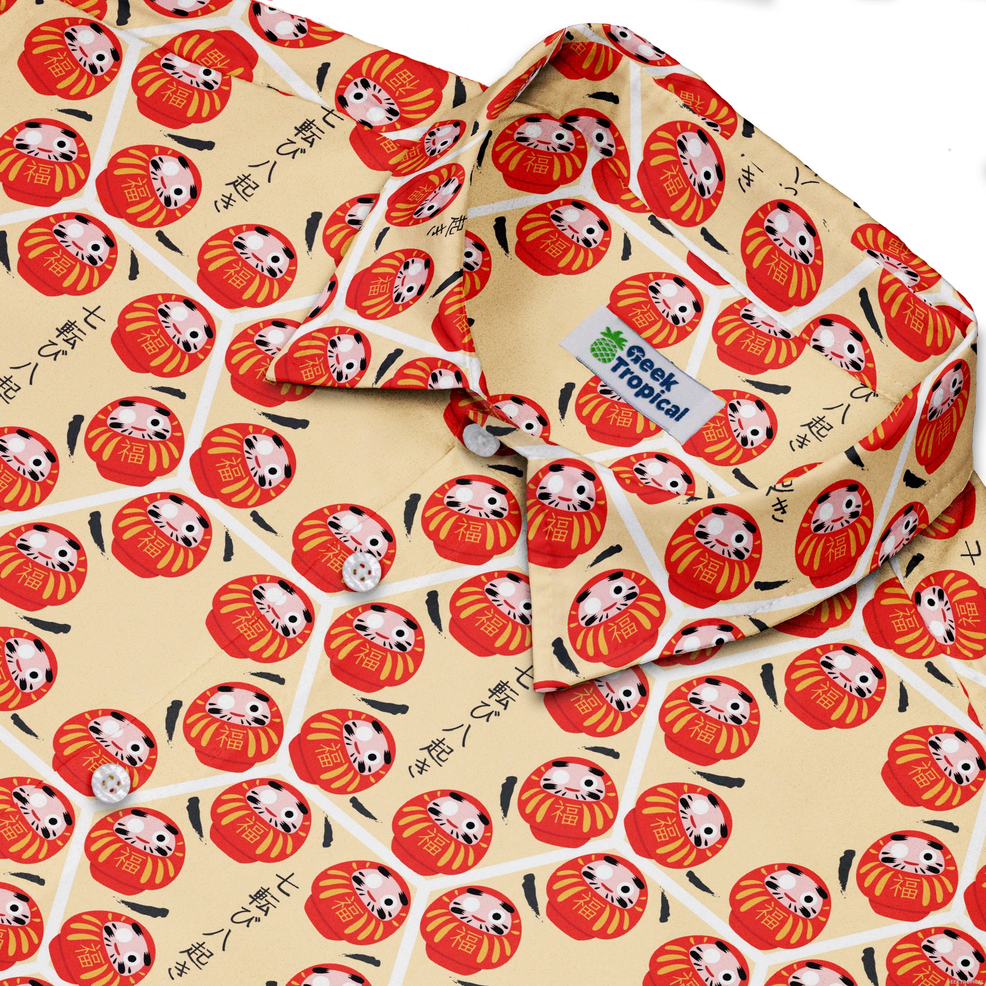 Daruma Dash Button Up Shirt Neck