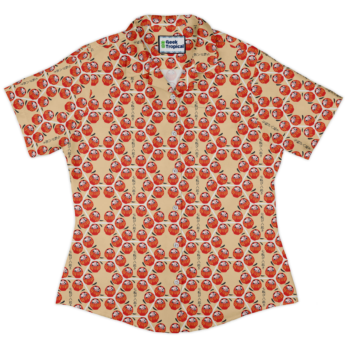 Daruma Dash Curvy Button Up Shirt Old Curvy Button Up Shirt womens front