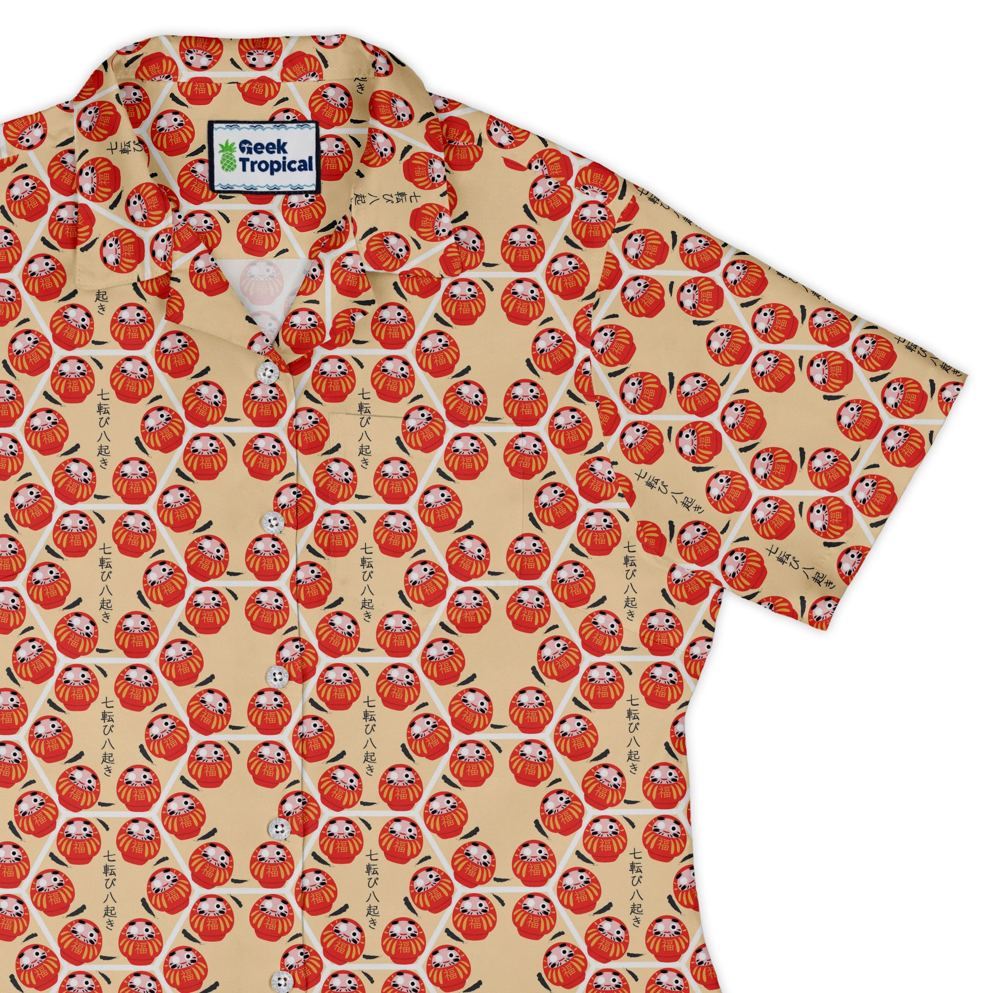 Daruma Dash Curvy Button Up Shirt Old Curvy Button Up Shirt womens top right