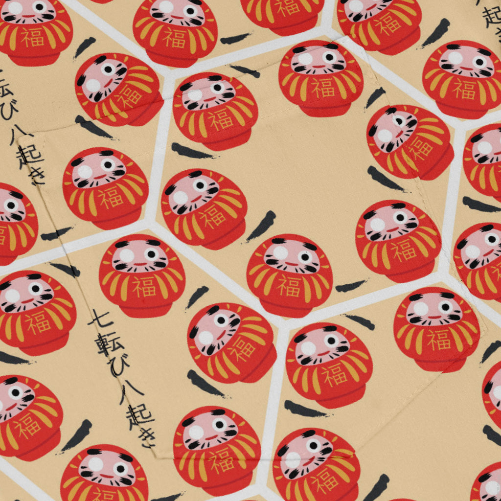 Daruma Dash Long Sleeve Button Up Shirt pocket