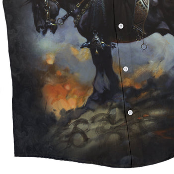 Death Dealer Button Up Shirt - adult sizing - Design by Frank Frazetta - Fantasy Prints