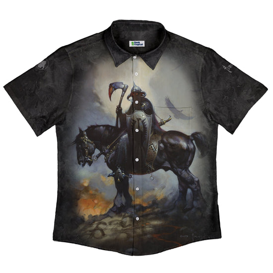 Death Dealer Button Up Shirt - adult sizing - Design by Frank Frazetta - Fantasy Prints