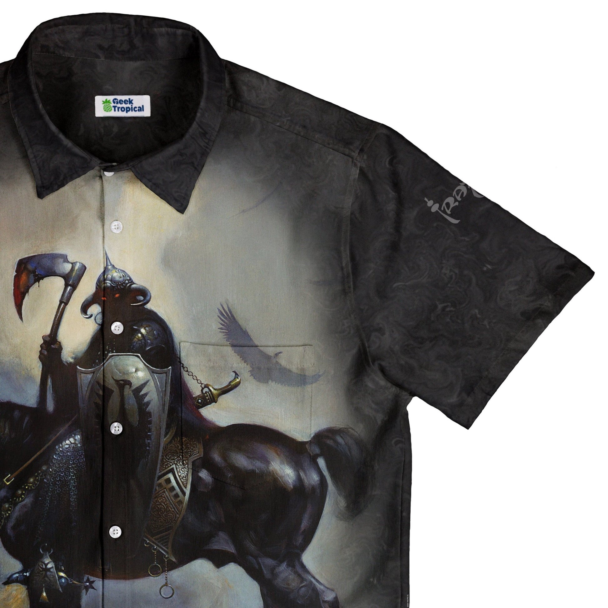 Death Dealer Button Up Shirt - adult sizing - Design by Frank Frazetta - Fantasy Prints
