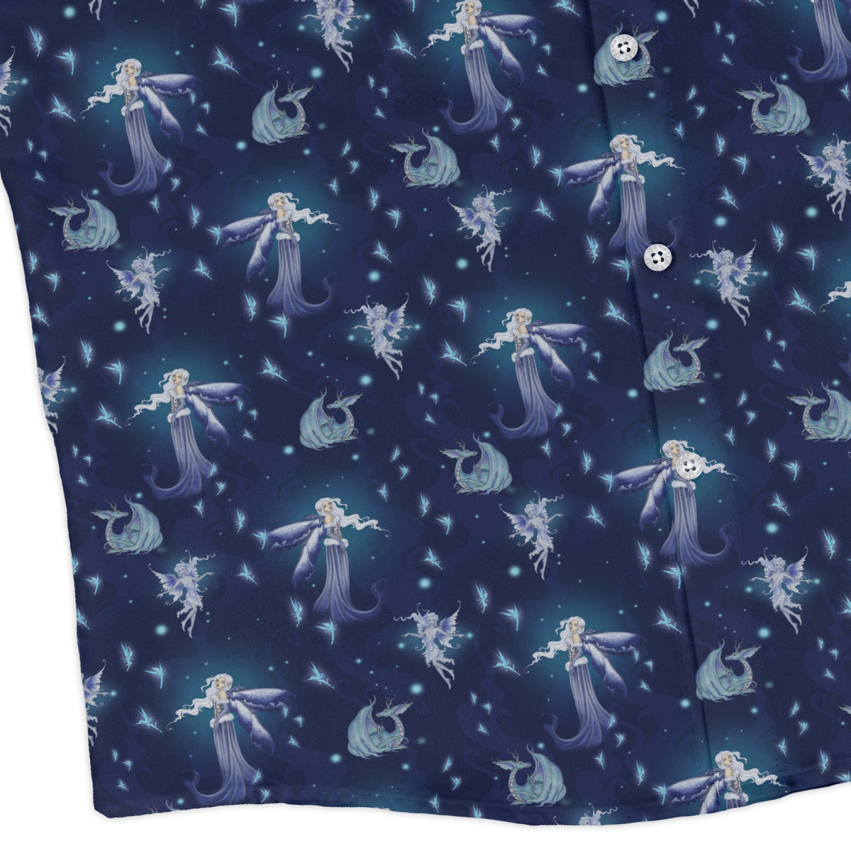 December Fairy Long Sleeve Button Up Shirt corner