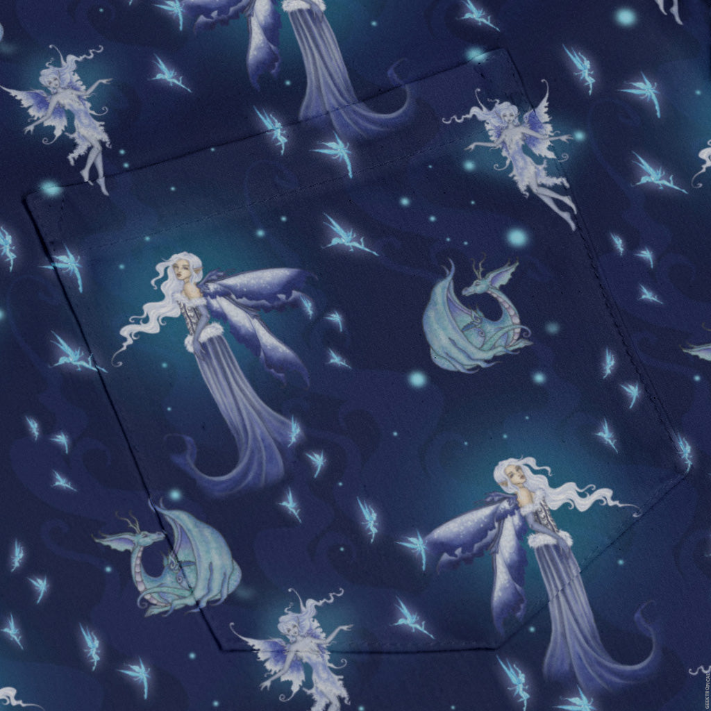 December Fairy Long Sleeve Button Up Shirt pocket