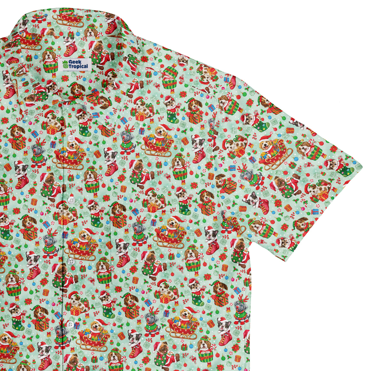 Deck the Paws Button Up Shirt Top Corner