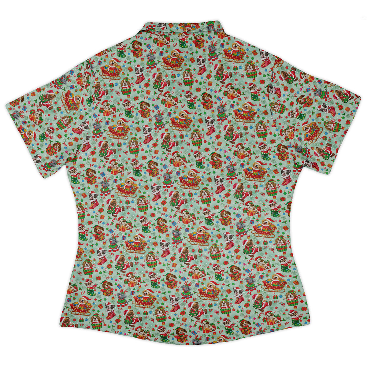 Deck the Paws Curvy Button Up Shirt womens back