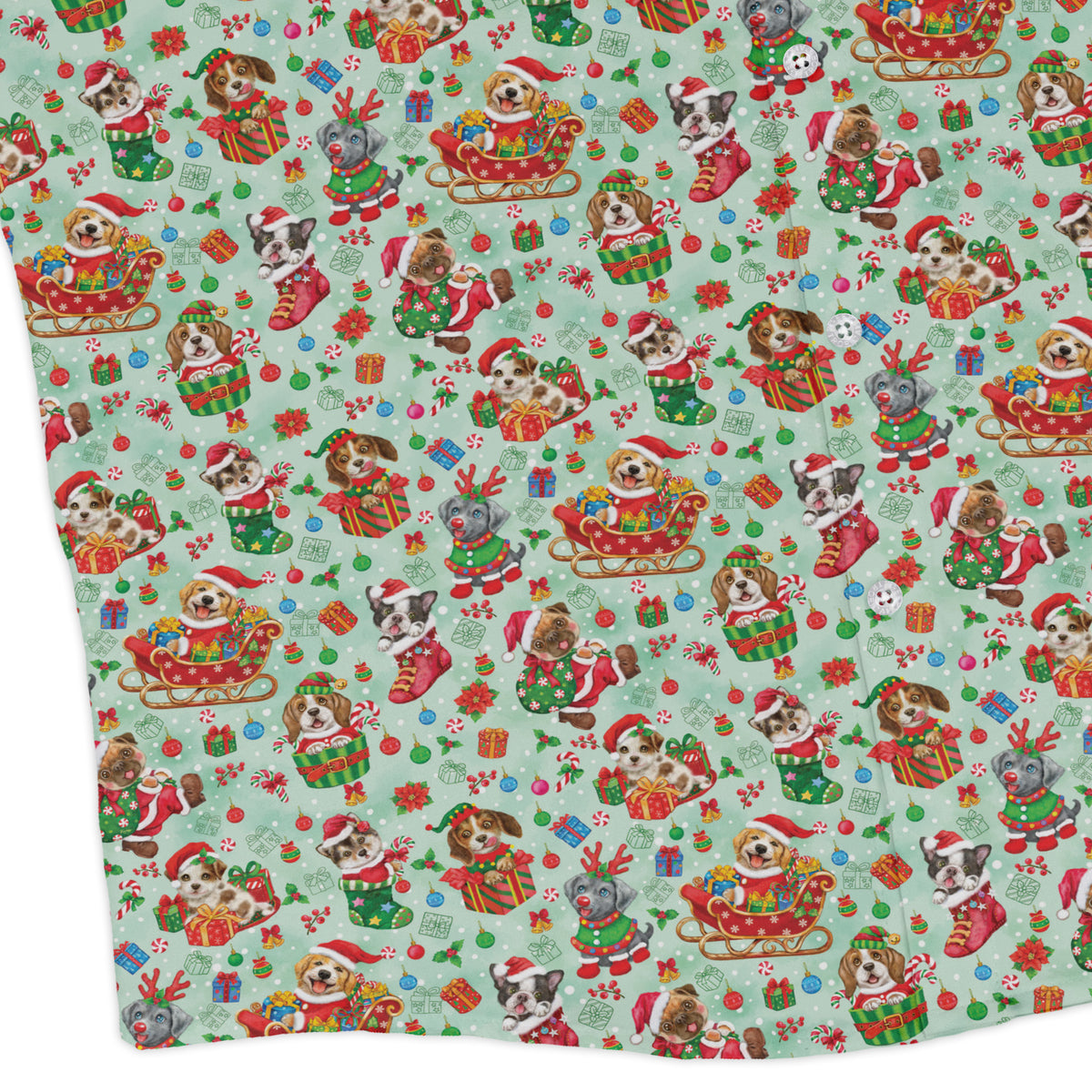 Deck the Paws Long Sleeve Button Up Shirt corner
