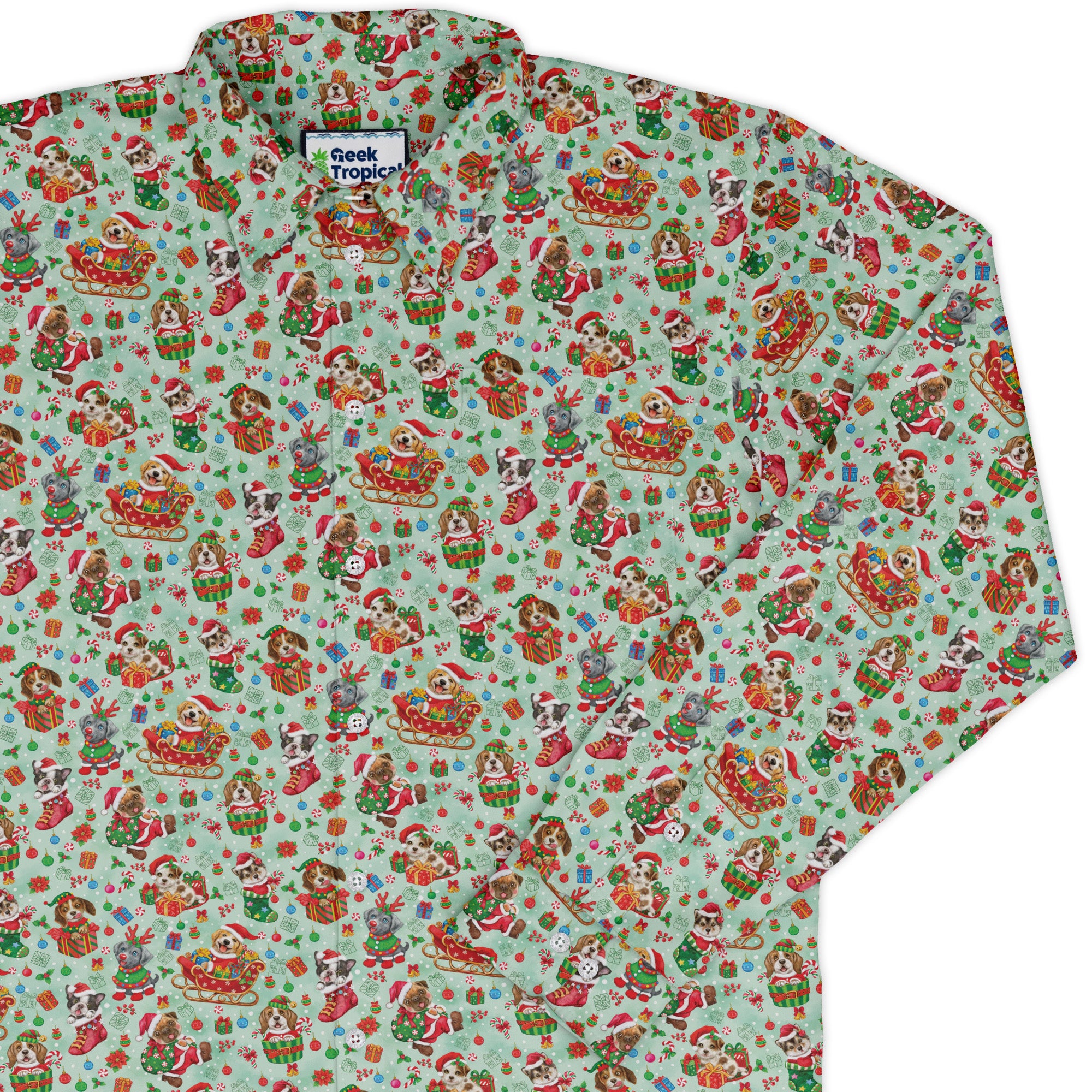 Deck the Paws Long Sleeve Button Up Shirt cover