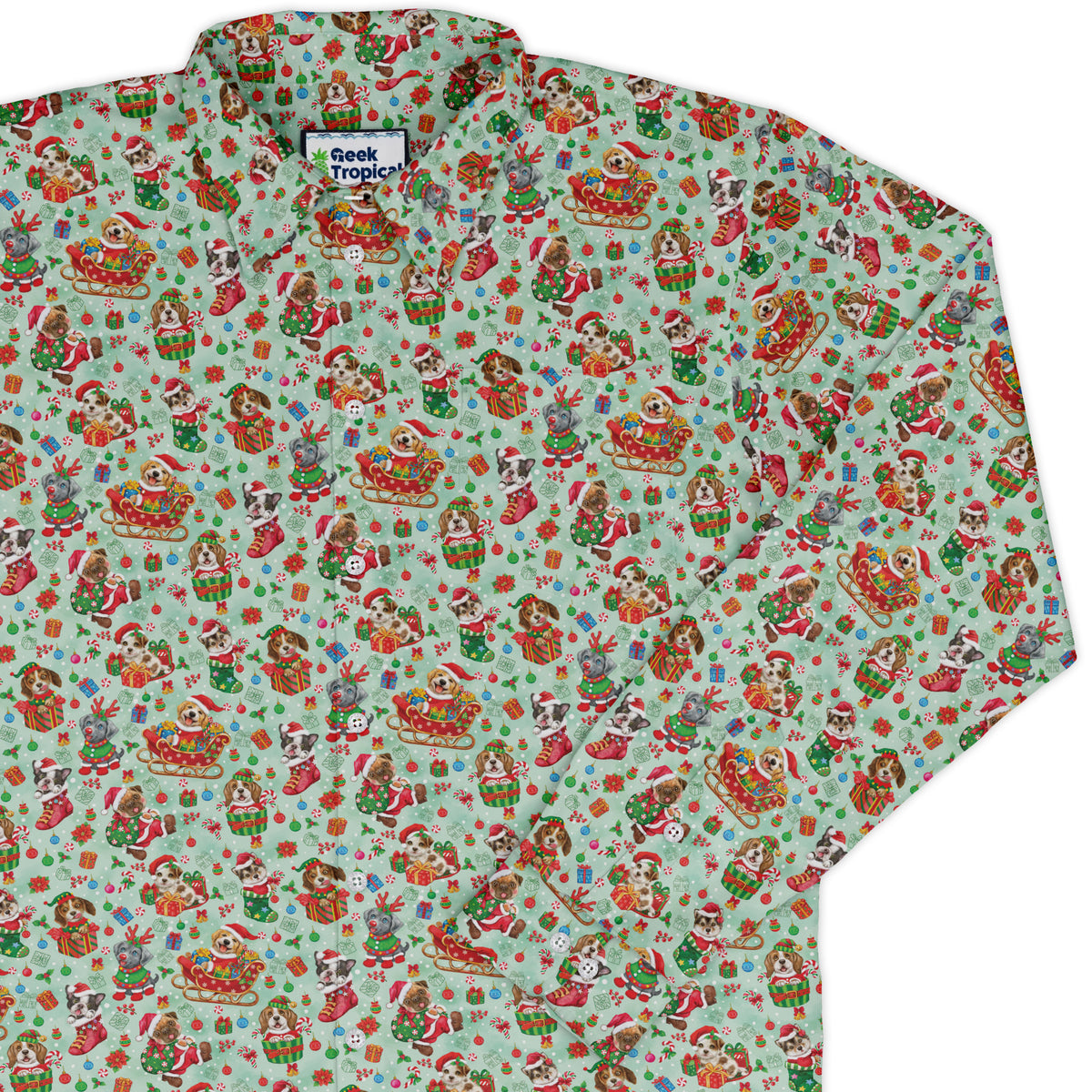 Deck the Paws Long Sleeve Button Up Shirt cover