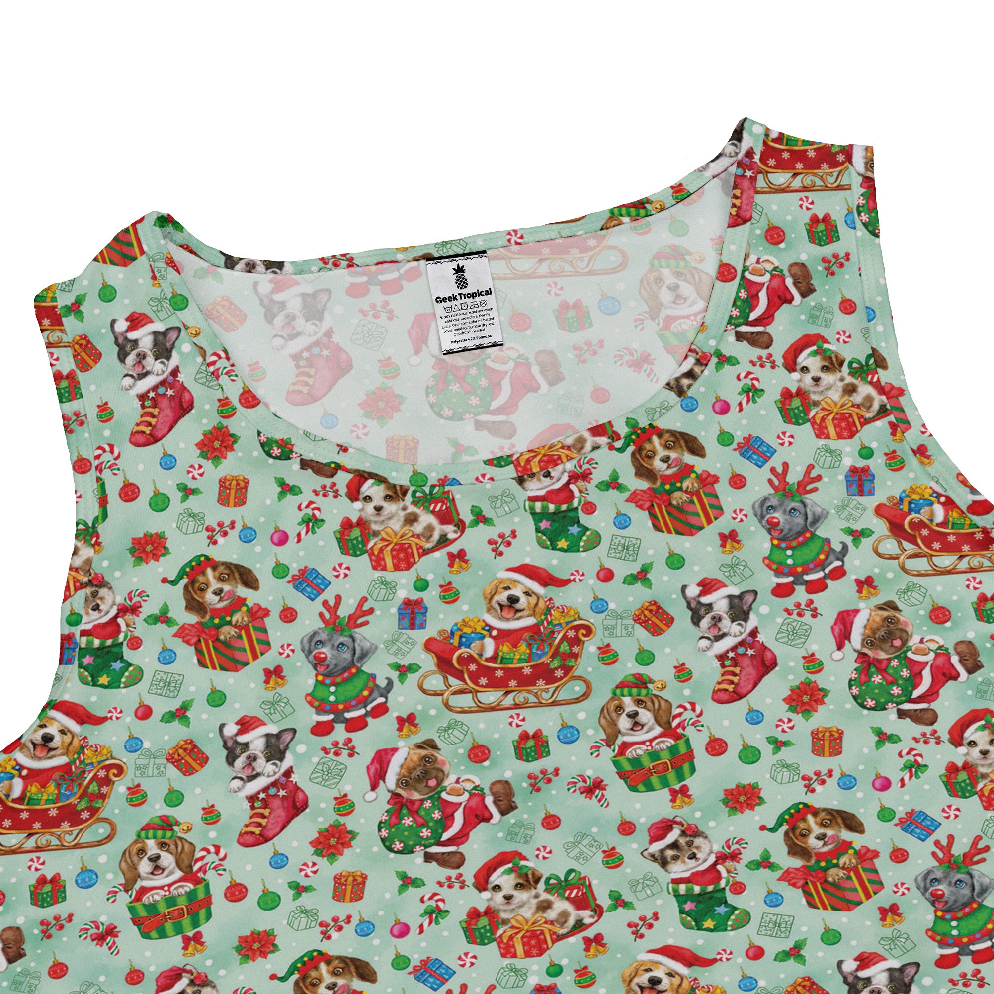 Deck the Paws Sleeveless Dress close front