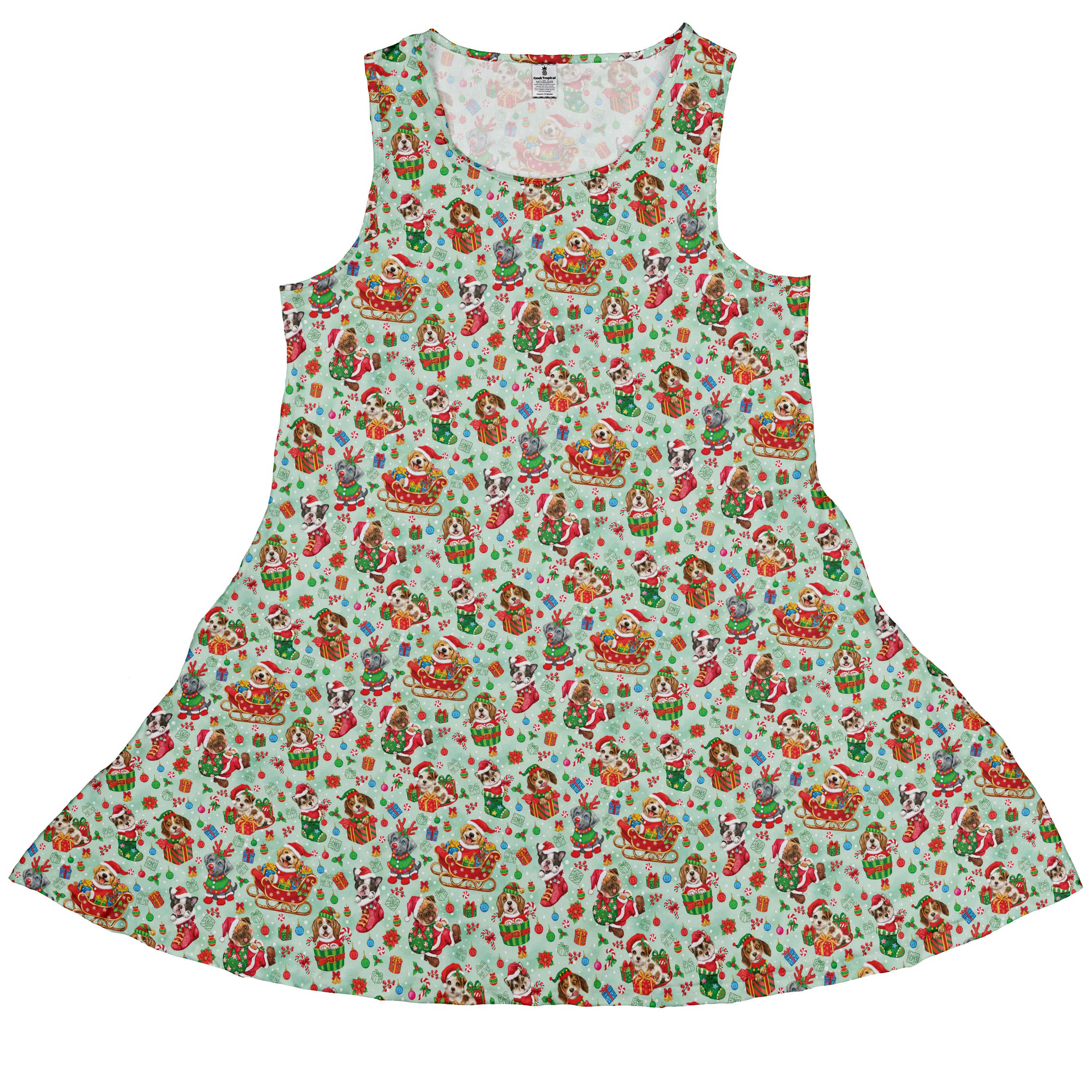 Deck the Paws Sleeveless Dress front
