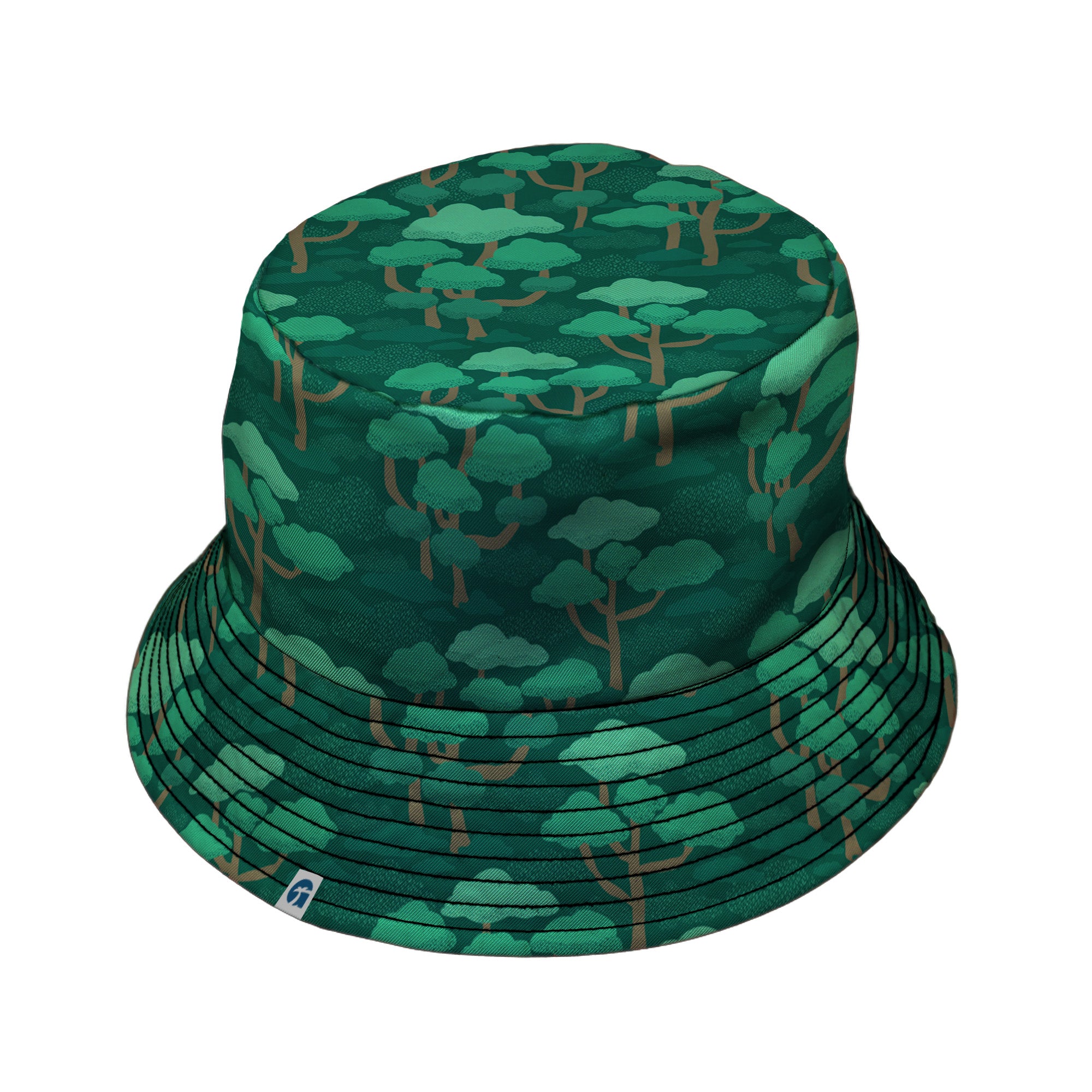 Dense Rainforest Bucket Hat Black Stitching