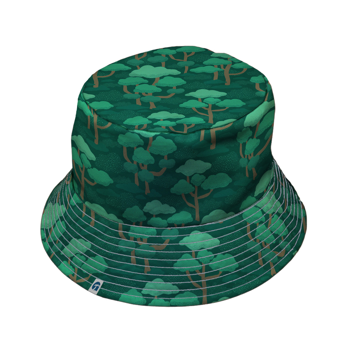 Dense Rainforest Bucket Hat Gray Stitching