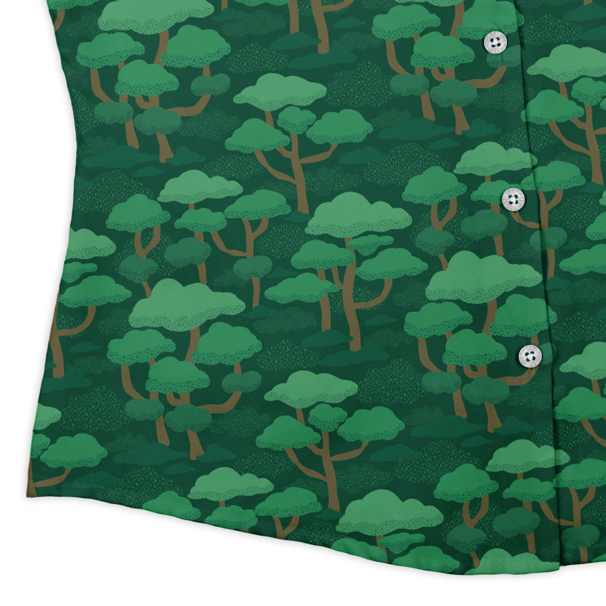 Dense Rainforest Curvy Button Up Shirt womens corner