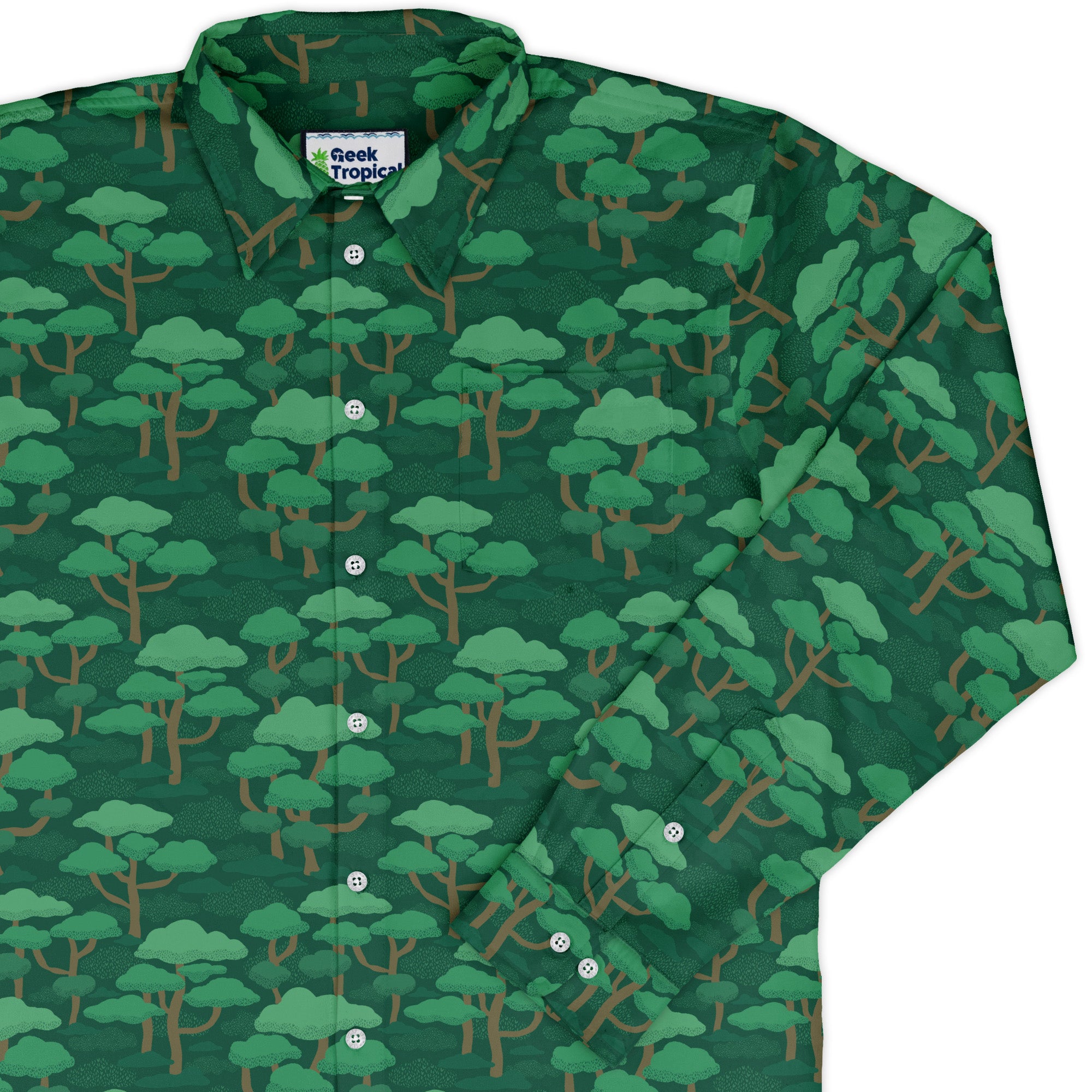 Dense Rainforest Long Sleeve Button Up Shirt cover