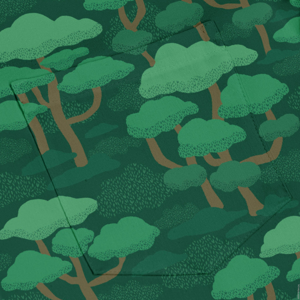Dense Rainforest Long Sleeve Button Up Shirt pocket