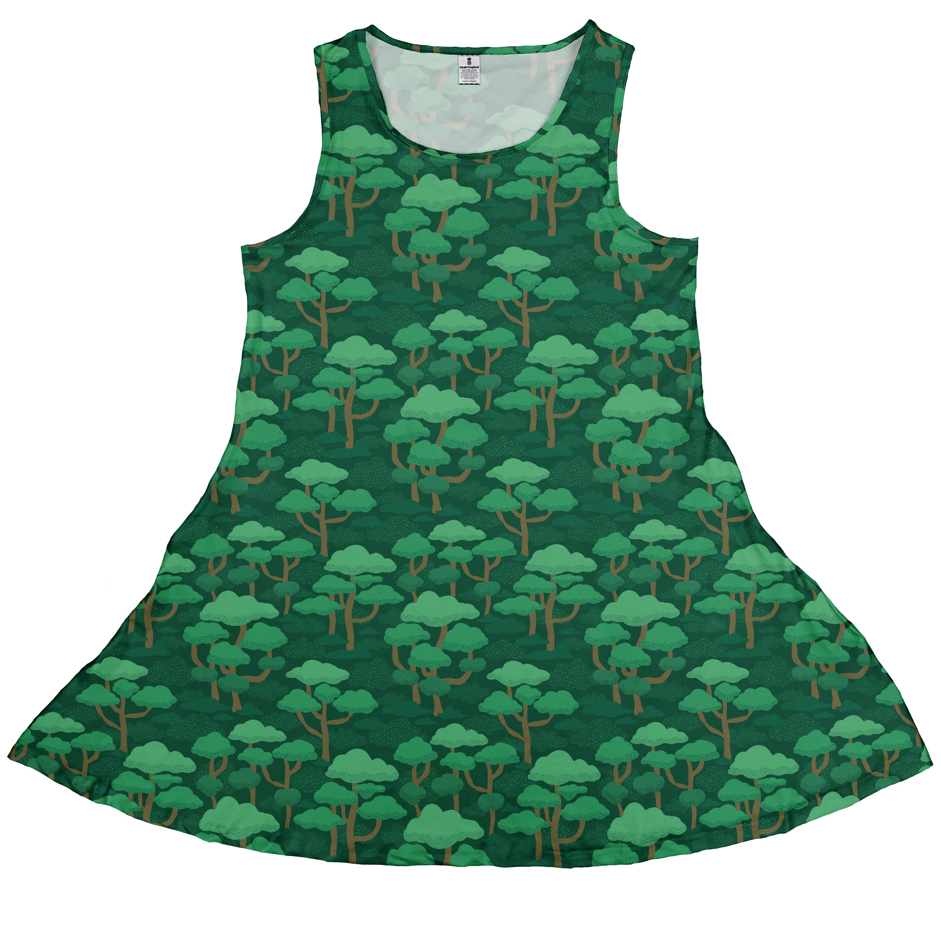 Dense Rainforest Sleeveless Dress front