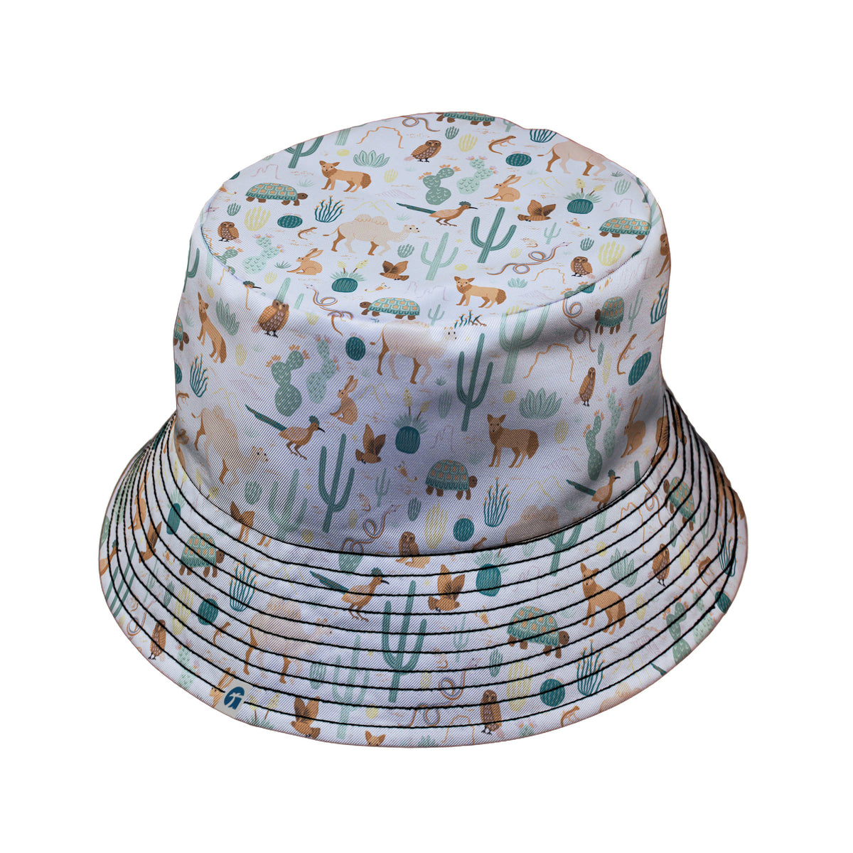 Desert Biodiversity Bucket Hat Black Stitching