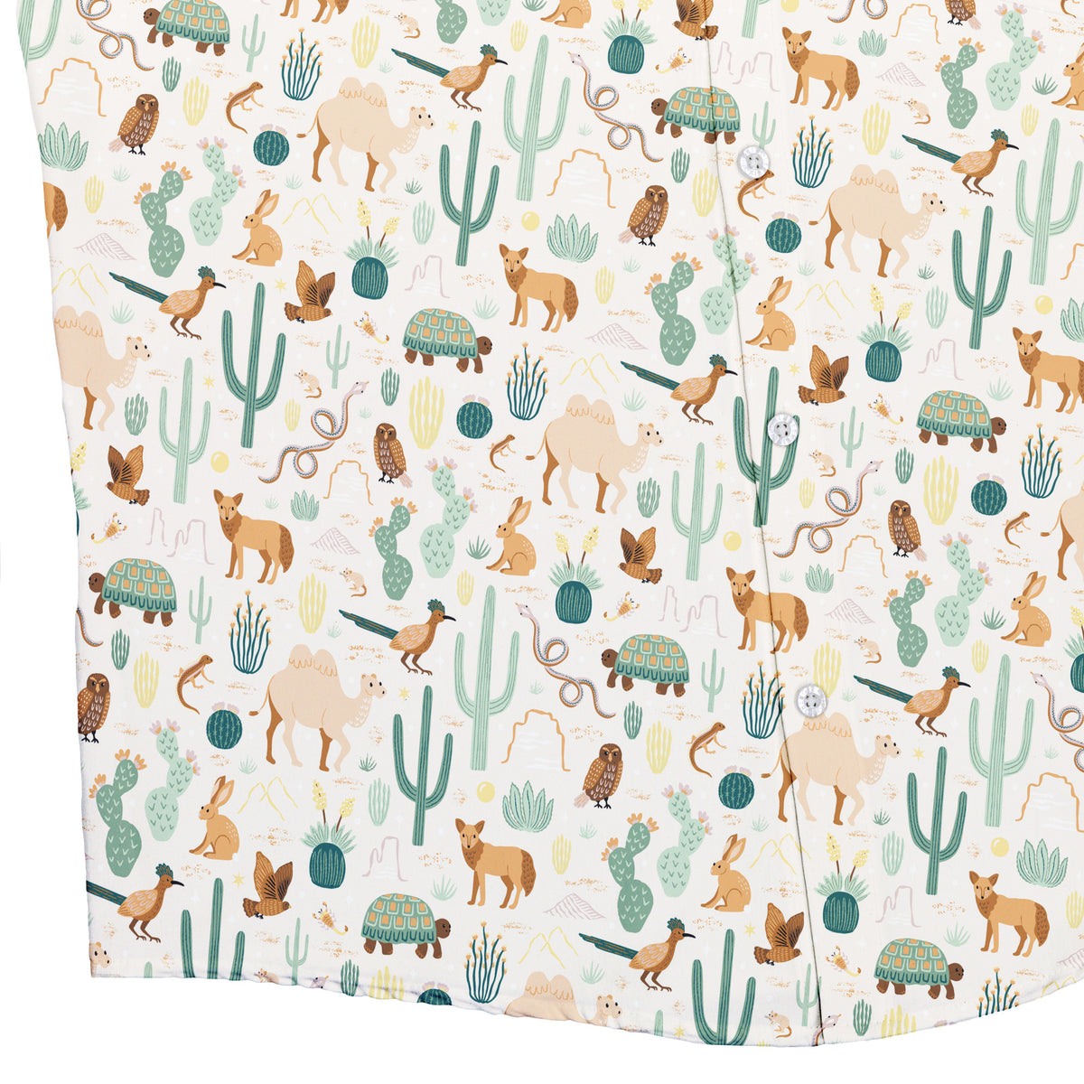 Desert Biodiversity Button Up Shirt Bottom Corner