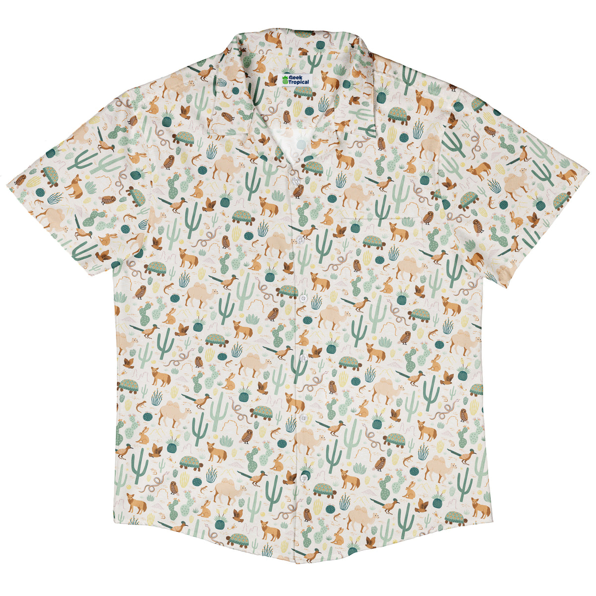 Desert Biodiversity Button Up Shirt Hawaiian Front