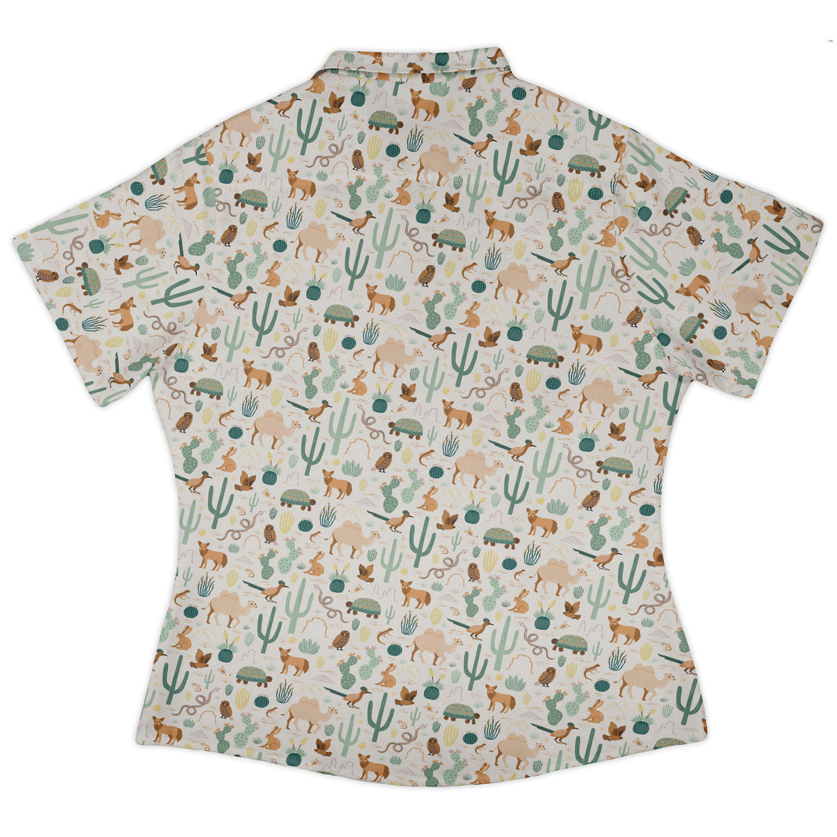Desert Biodiversity Curvy Button Up Shirt womens back